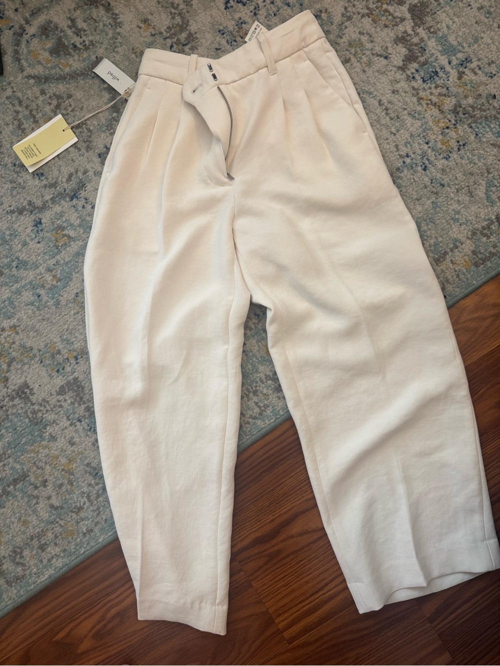 NWT Aritzia Wilfred effortless cropped pants in light birch - Picture 3 of 6